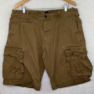 Gap Mens Brown Cargo Shorts Adjustable Waist Multi-Pocket Utility Size 38